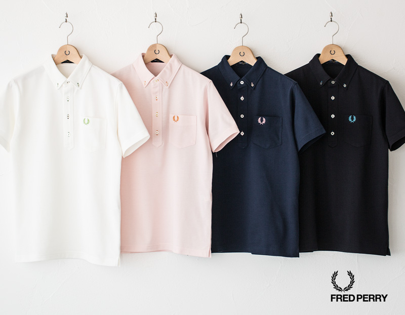 FRED PERRY ポロシャツ ボタン付き - ポロシャツ