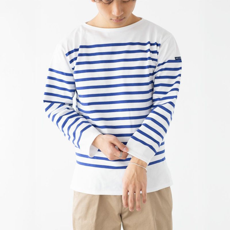 ヒ*ロ様 セントジェームス ナバル T7 ホワイト ボーダーネイビー XL セントジェームス ナバル 長袖 ボーダー Tシャツ SAINT JAMES NAVAL