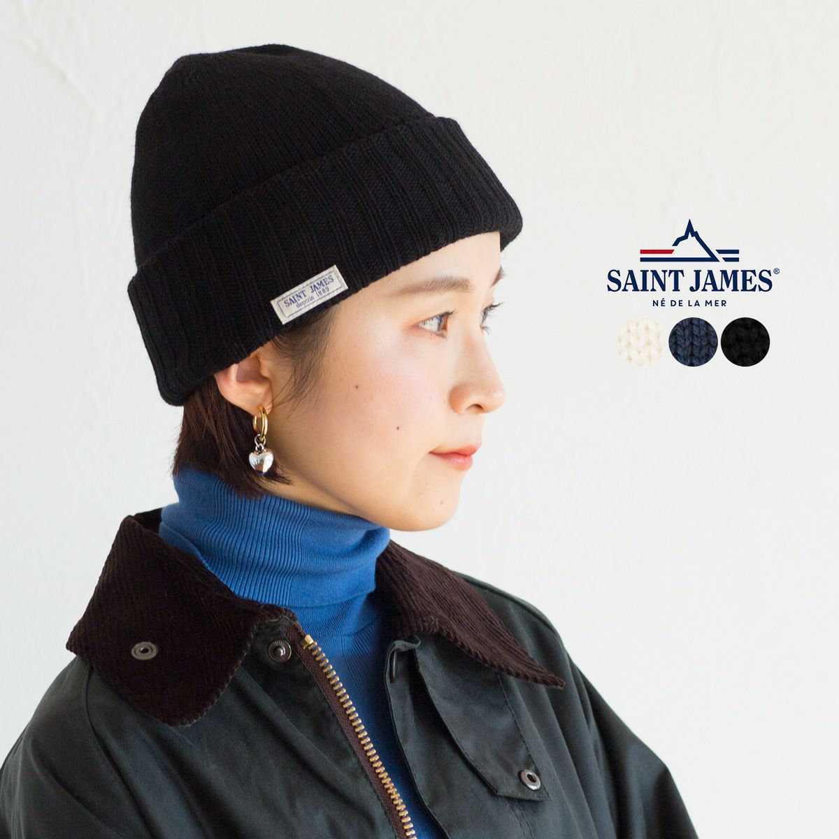 セントジェームス 帽子 リブ ニットキャップ SAINT JAMES BARBARESQUE