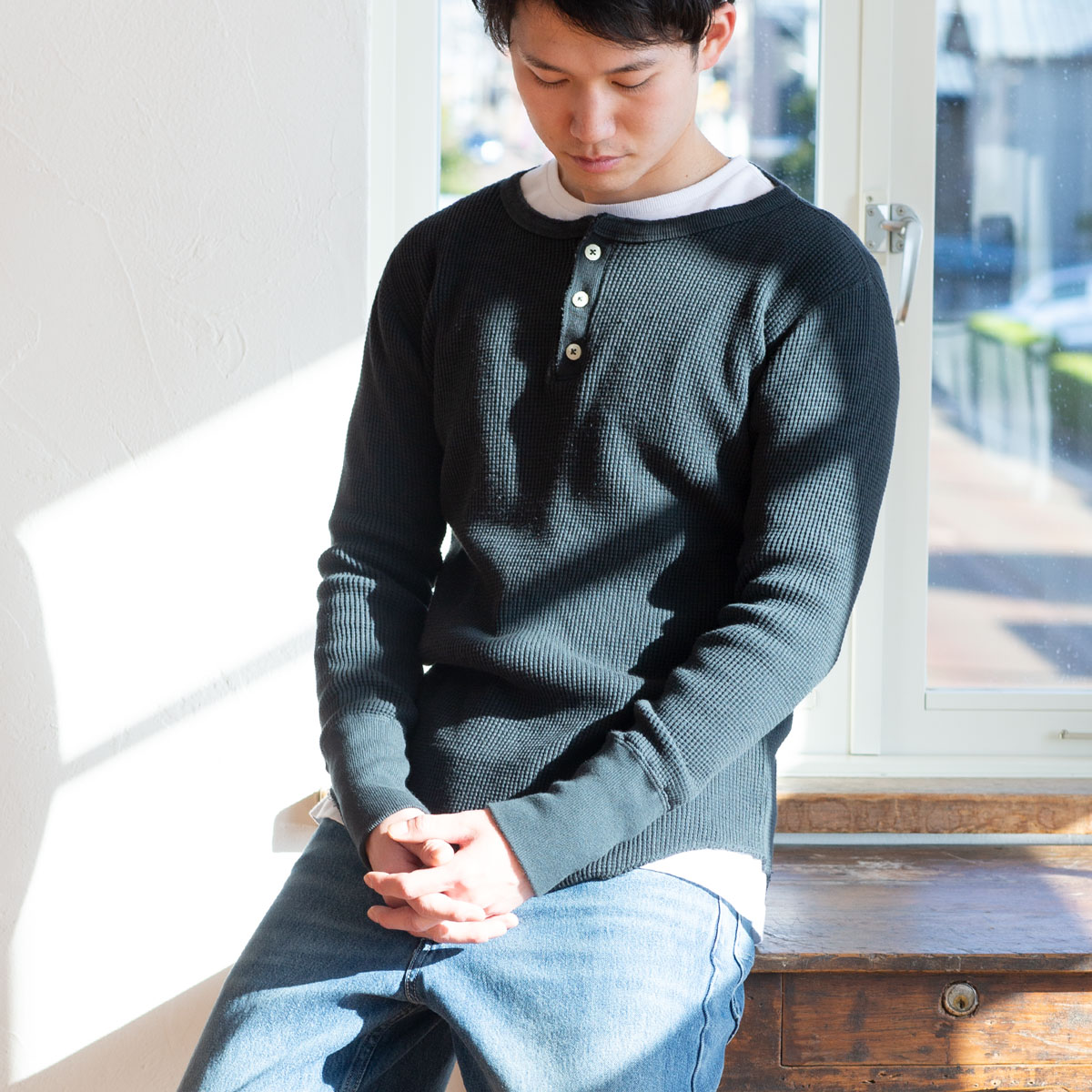 トップス Striped Waffle Henry Neck Pullover 000000001070-03-l.jpg?t=