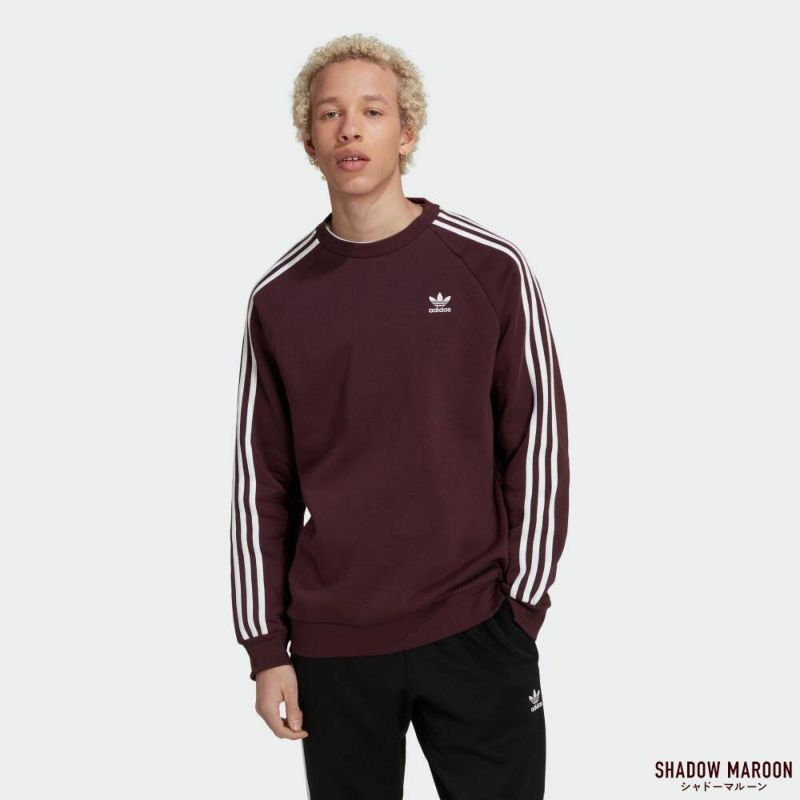 adidas グレー トレーナー 赤いストライプ アディダス オリジナルス 3ストライプ クルー 14213 FUC99