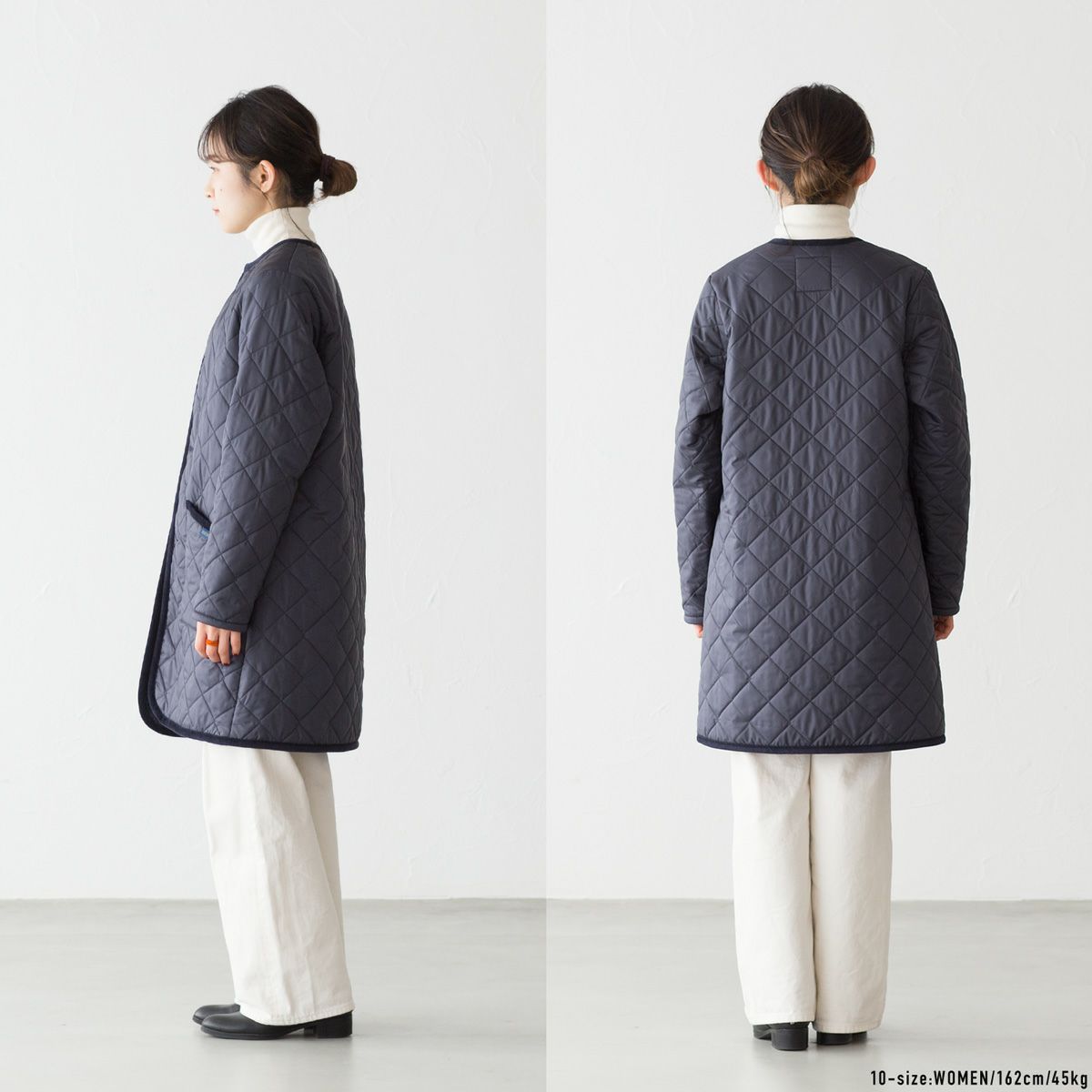 ラベンハム　ロングコート LAVENHAM ラベンハム ロングライン ファーライニング カラーレス