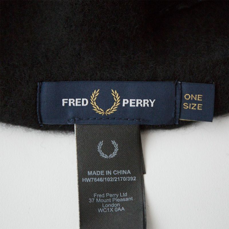 フレッドペリー ウール ベレー帽 ブラック FRED PERRY HW7646