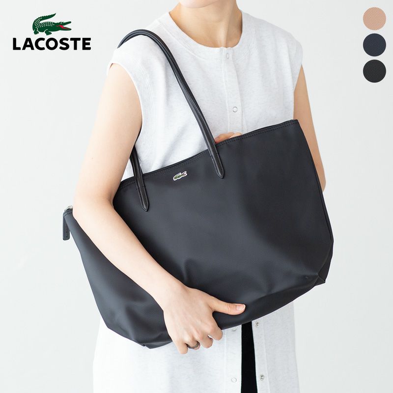 Lacoste ネイビー トートバッグ LACOSTE ロゴプリント トートバッグ
