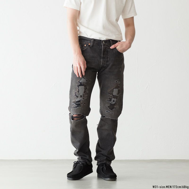 リーバイス 501 '54 ブラック ジーンズ LEVI'S DESTRUCTED A46770001