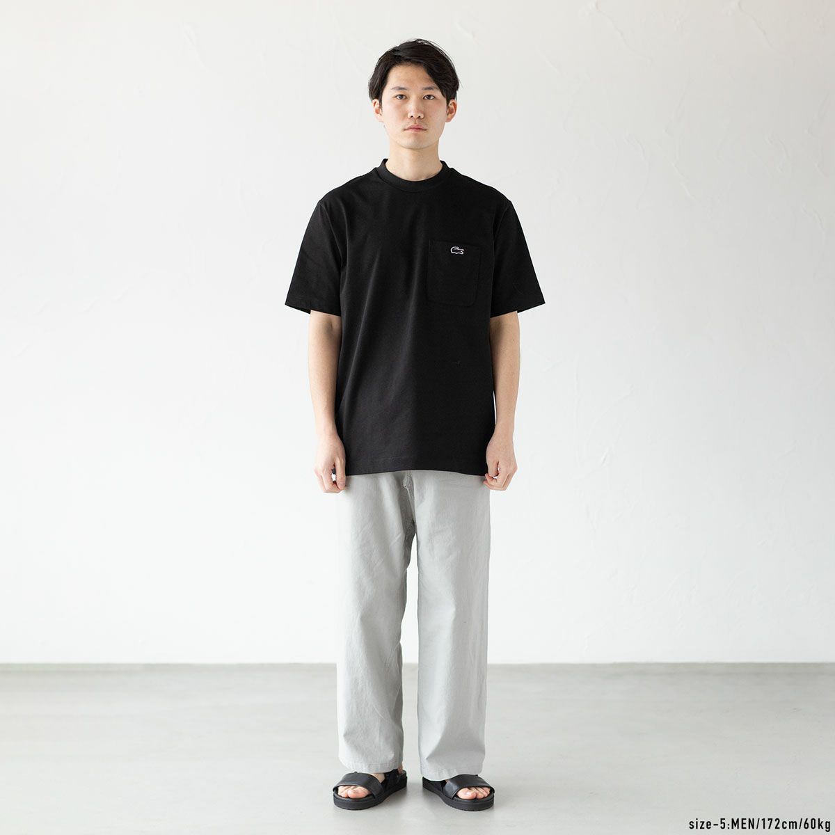 ラコステ アウトライン クロック ポケット Tシャツ TH5581-99 メンズ