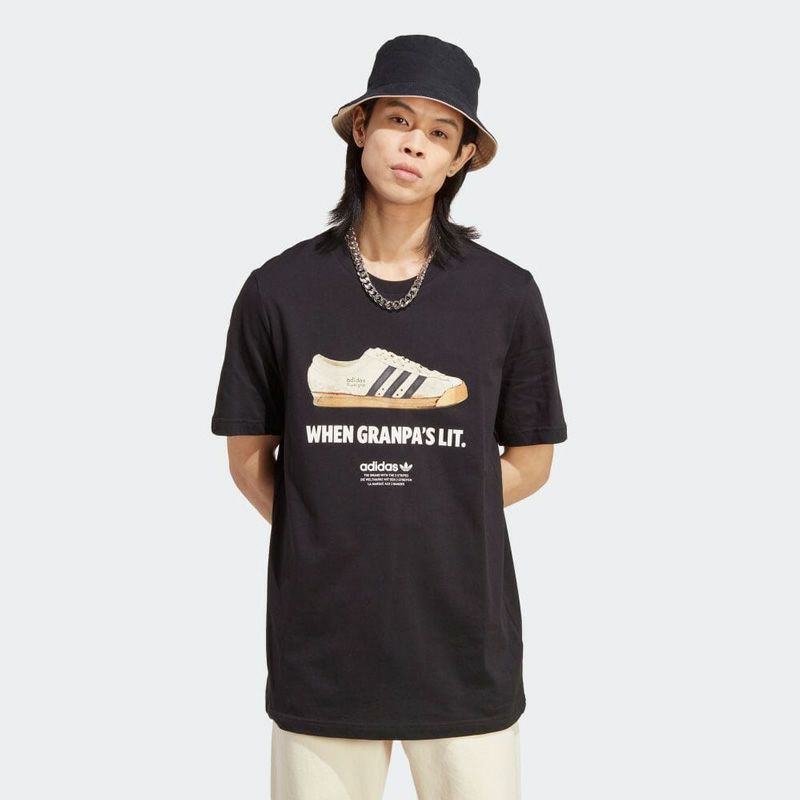 1282 アディダス adidas 黒 スリーライン スウェット XL - スウェット