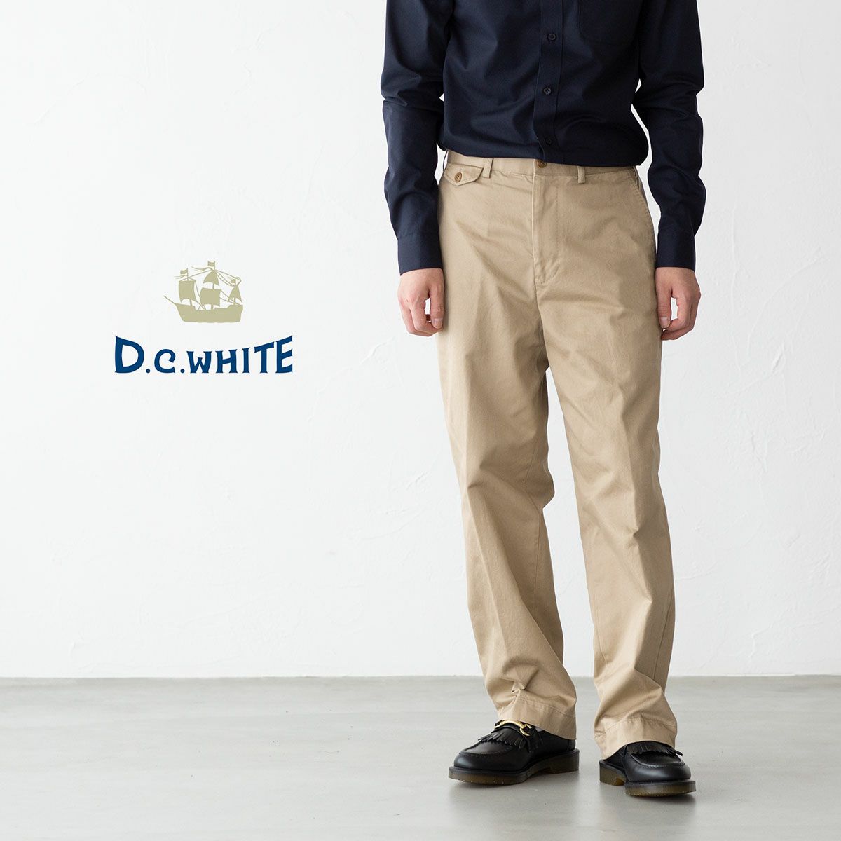 TIME IS ON オフホワイト　チノ　トラウザー　SLIM FIT　サイズ２ CHINO TROUSER 2nd【CLASSIC STANDARD/SLIM FIT】(VENTILE) - Time is on