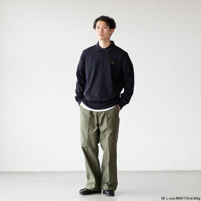 フレッドペリー ニット ポロシャツ 長袖 FRED PERRY K4535