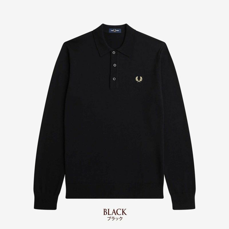 フレッドペリー ニット ポロシャツ 長袖 FRED PERRY K4535