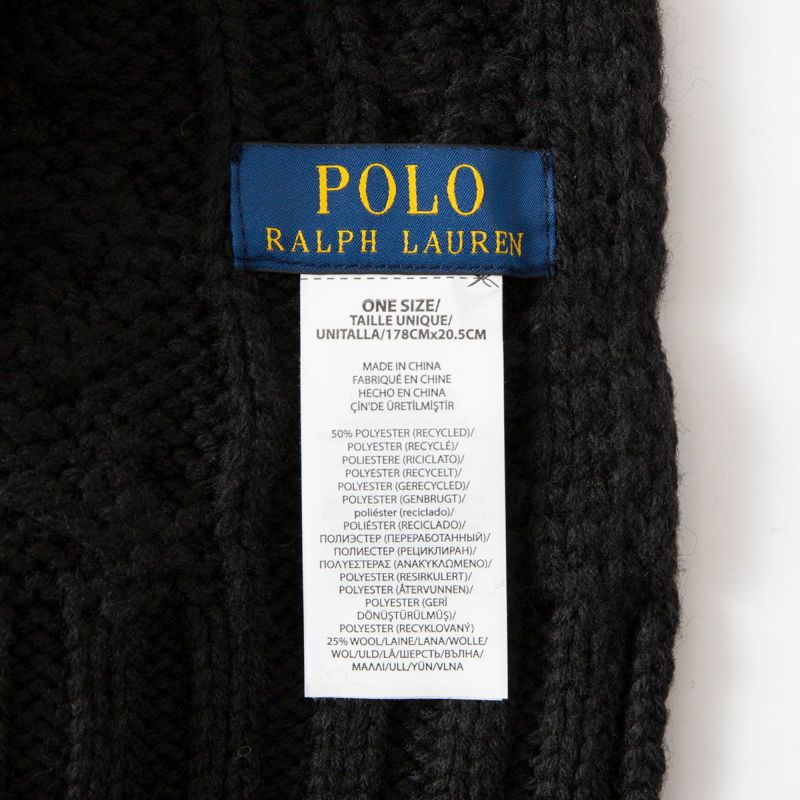 POLO RALPH LAUREN ポロベア ケーブルニットマフラー POLO ラルフローレンポロベア ケーブル編みマフラー送料無料