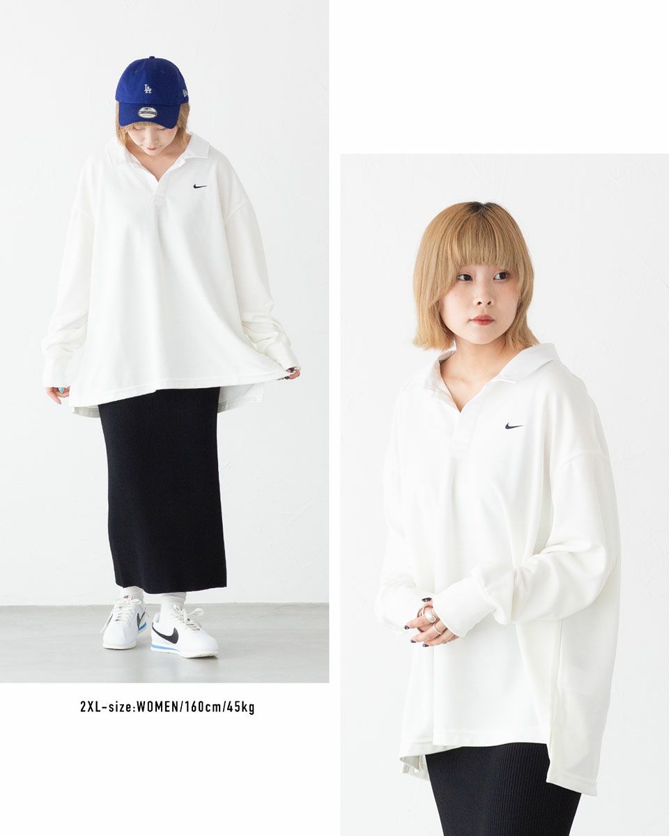 ナイキ ウィメンズ オーバーサイズド ロングスリーブ ポロシャツ NIKE