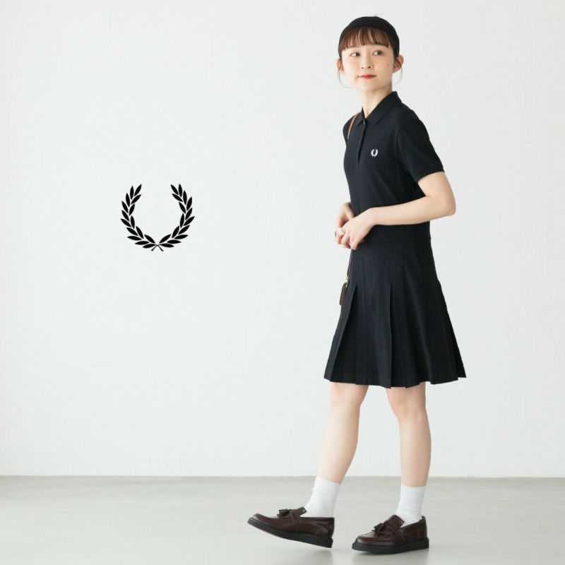 Fred Perry プリーツバックシャツドレス　ワンピース FRED PERRY - バックプリーツシャツドレス - Sheth Online Store