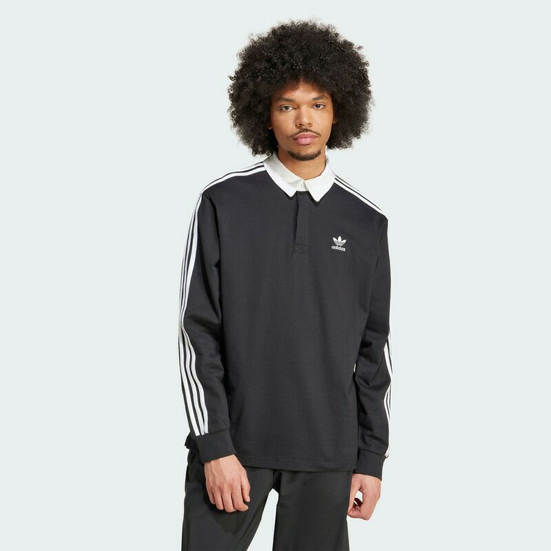 アディダスオリジナルス　adicolor クロップド　長袖　ポロシャツ adidas ポロシャツ アディカラーラグビーポロシャツ