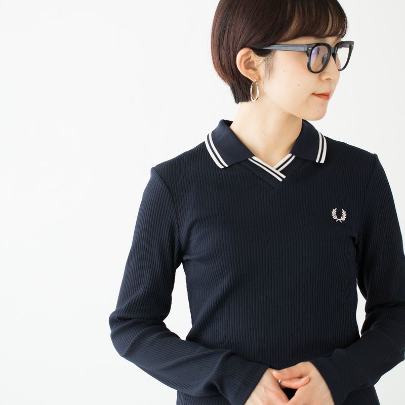 フレッドペリー レディースポロシャツ Twin Tipped Ribbed フレッドペリー FRED PERRY ツイン ティップド リブ ポロシャツ