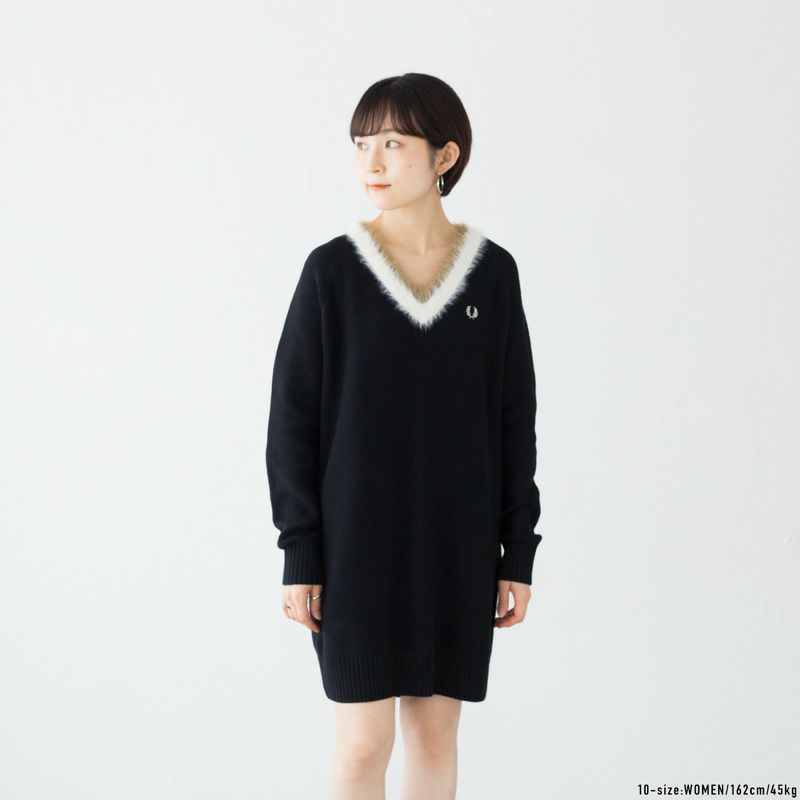 フレッドペリー FRED PERRY テクスチャード トリム Vネック ジャンパー 