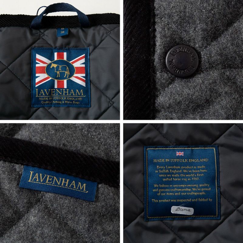 LAVENHAMラベンハム ウール キルティングベスト 40 イギリス製 英国製】 ラベンハム ウール ソーンハム キルティング ベスト