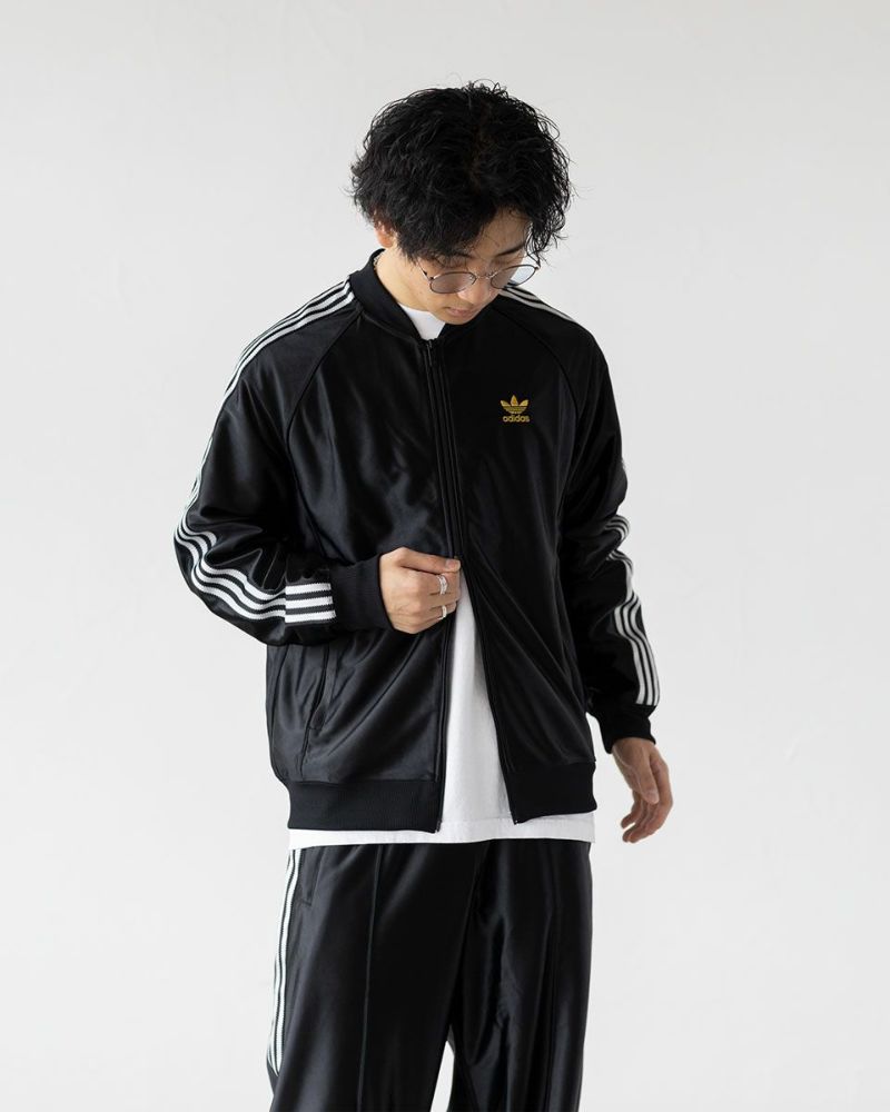 アディダス 光沢 ジャージ 黒×金 JZO91 スーパースター パック