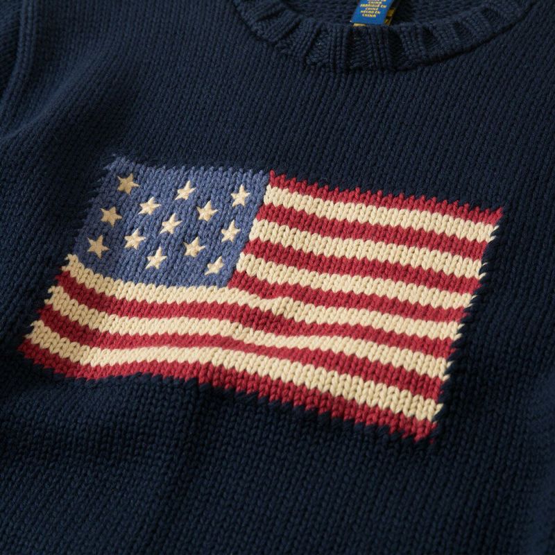 ポロ　ラルフローレン　コットン　ニット　USA　星条旗　ラルフ　POLO ポロ ラルフローレン リネン シルク混 フラッグセーター L
