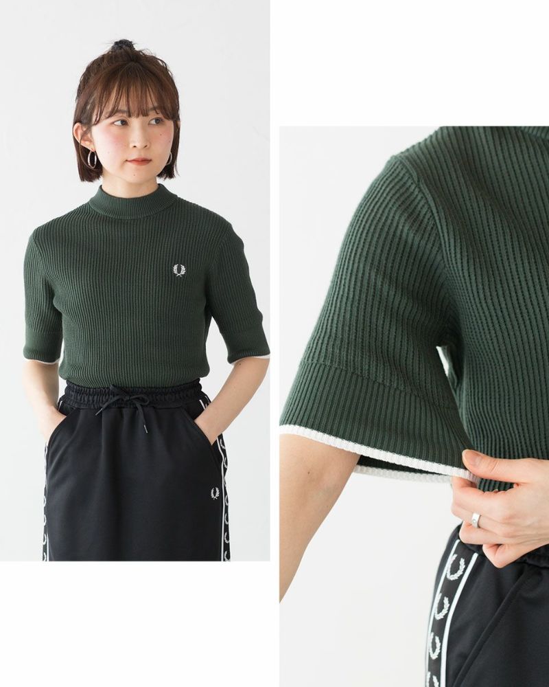 フレッドペリー ニット Tシャツ レディース 半袖 FRED PERRY MESH KNIT T-SHIRT 【国内正規品】K9115 FRED PERRY(フレッドペリー)MESH KNIT T-SHIRT レディース