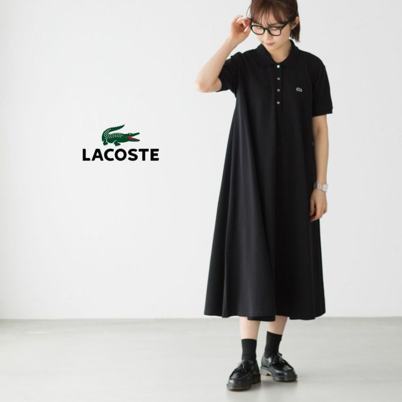 ラコステ 鹿の子地マキシ丈ドレス LACOSTE EF024J-99 レディース