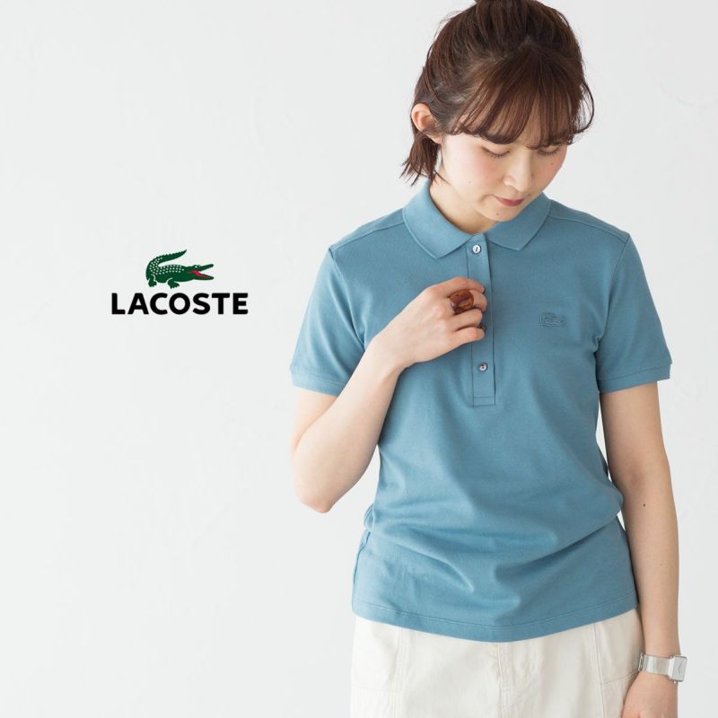 【新品未使用】ラコステ　レディース　36　ピケ　 ポロ　半袖　ネイビー　日本製 LACOSTE - Lacoste(ラコステ) 半袖ポロシャツ サイズ36 S