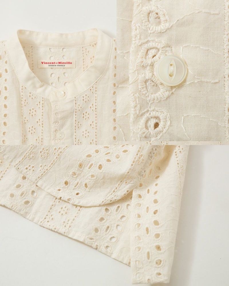 ヴァンソンエミレイユ スリーブレス ブラウス VM251IN00162 ノースリーブ フレンチスリーブ レディース 総刺繍 シアー シースルー バンドカラー [ネコポス可] 楽天市場】ヴァンソンエミレイユ スリーブレス ブラウス Vincent