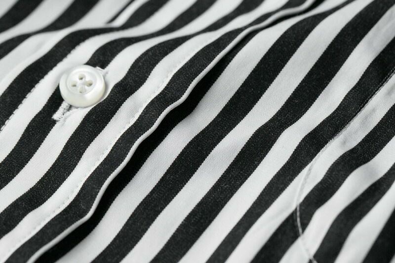 INDIVIDUALIZED SHIRTS オープンカラーシャツ ストライプ インディビジュアライズドシャツ バーバーストライプ ボタン