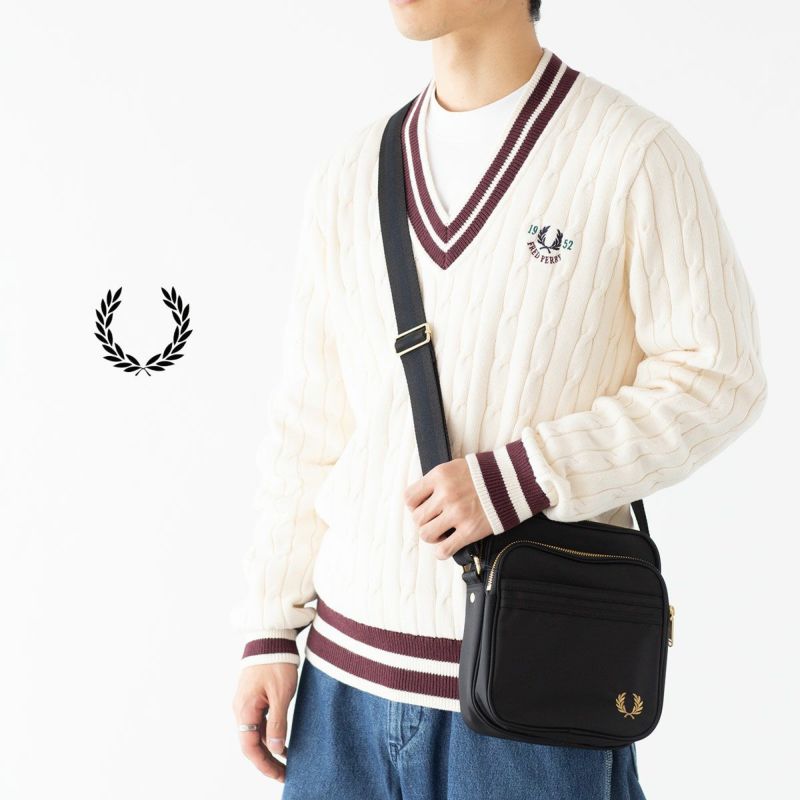 【新品】FRED PERRY ショルダーバッグ 24AW フレッドペリー FRED PERRY テクスチャー ナイロン サイドバッグ