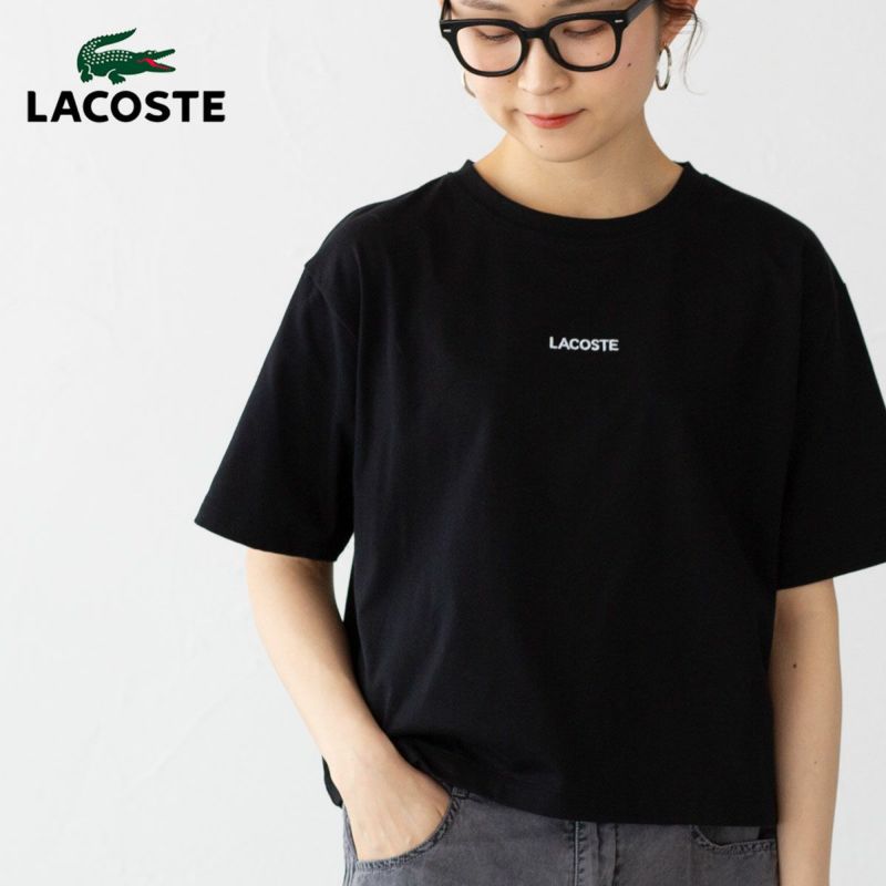 LACOSTE　ラコステ　刺繍　半袖　Tシャツ　プリント　4XL 黒　ブラック バックプリントベーシックTシャツ TH4705 - ラコステ（LACOSTE