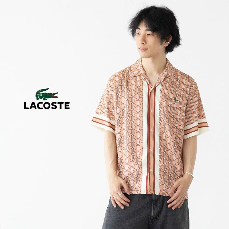 ラコステ モノグラム オープンカラー シャツ LACOSTE CH9094-10