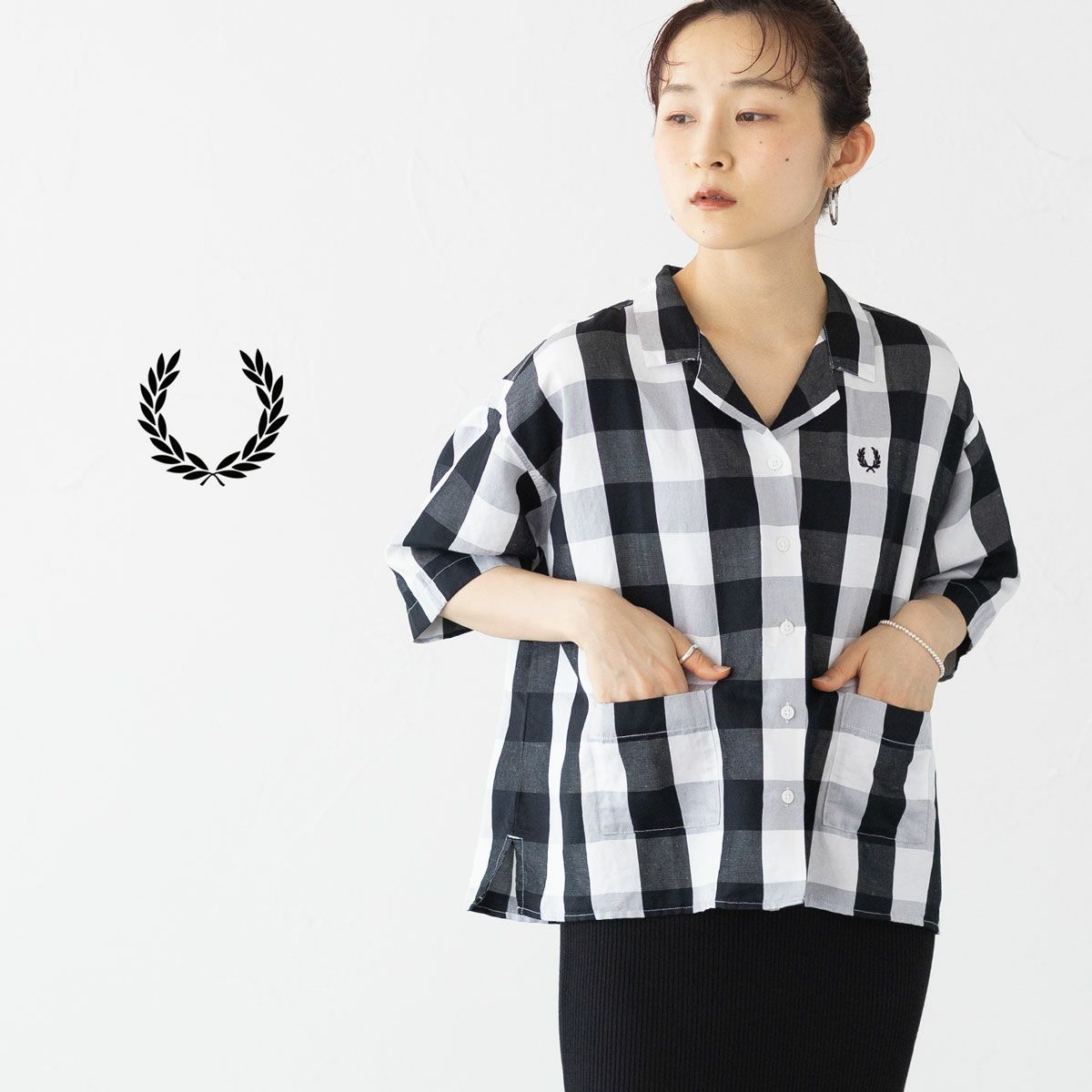 フレッドペリー モノクローム チェック シャツ FRED PERRY G9193