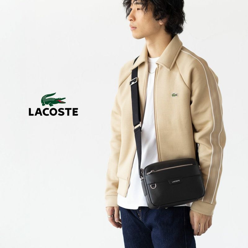LACOSTE ラコステ　ラウンド　ショルダーバッグ　ネイビー　レザー ローラレザーショルダーバッグ （ショルダーバッグ）｜LACOSTE